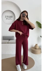 2 İplik Oys Kumaş Eşofman Takımı Bordo
