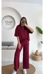 2 İplik Oys Kumaş Eşofman Takımı Bordo