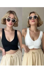 2’li Paket Büzgülü Crop