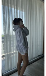 3 İplik Kapüşonlu İçi Polarlı Sweat Gri