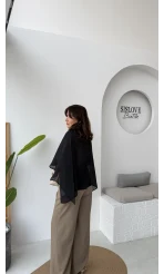 Kirsten Fular Kemerli Palazzo Pantolon - Haki - Kod: 3860