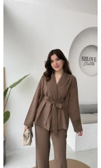 Ruth Kimono Takım - Kahve - Kod: 51277
