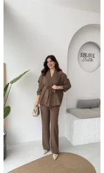 Ruth Kimono Takım - Kahve - Kod: 51277