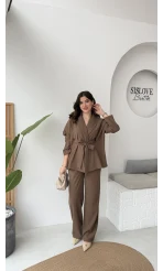 Ruth Kimono Takım - Kahve - Kod: 51277