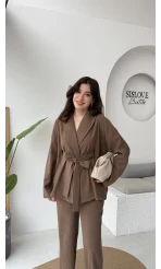 Ruth Kimono Takım - Kahve - Kod: 51277