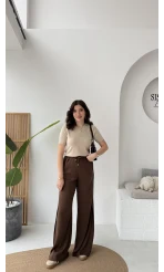 Best Beli Lastikli Paça Detaylı Pantolon - Kahverengi - Kod: 51283