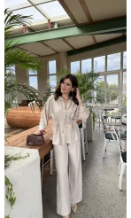 Lorenzo Beli Lastikli Modal Pantolon - Taş - Kod: 4044