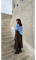 Paloma Tek Cepli Poplin Gömlek - Mavi - Kod: 5020