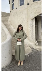 Loretta Pileli Etek Gömlek Takım - Mint - Kod: 266004