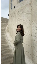 Loretta Pileli Etek Gömlek Takım - Mint - Kod: 266004