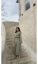 Loretta Pileli Etek Gömlek Takım - Mint - Kod: 266004