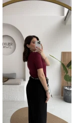 Kirsten Fular Kemerli Palazzo Pantolon - Siyah - Kod: 3860