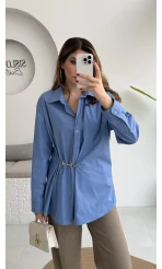 Marley Toka Detay Gömlek - Mavi - Kod: 5019