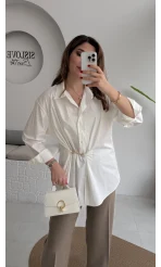 Marley Toka Detay Gömlek - Ekru - Kod: 5019