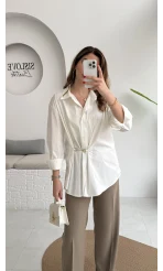 Marley Toka Detay Gömlek - Ekru - Kod: 5019