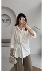 Marley Toka Detay Gömlek - Ekru - Kod: 5019