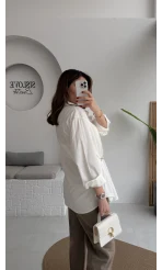 Marley Toka Detay Gömlek - Ekru - Kod: 5019