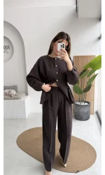 Stellaa Pile Dikişli Takım - Kahve - Kod: 8930