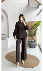 Stellaa Pile Dikişli Takım - Kahve - Kod: 8930