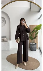 Stellaa Pile Dikişli Takım - Kahve - Kod: 8930