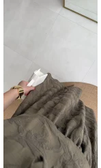 Brera Balon Kol Dokulu Etek Bluz Takım - Haki - Kod: 6045