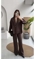 Boschetto Tencel Takım - Kahve - Kod: 51260