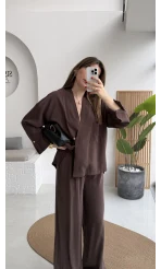 Boschetto Tencel Takım - Kahve - Kod: 51260