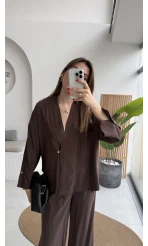 Boschetto Tencel Takım - Kahve - Kod: 51260