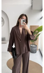 Boschetto Tencel Takım - Kahve - Kod: 51260