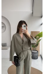 Boschetto Tencel Takım - Haki - Kod: 51260