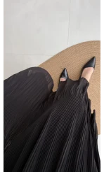 Piliseli Şifon Etek - Siyah - Kod: 0928