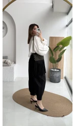 Condotti Beli Lastikli Bağcıklı Pantolon - Siyah - Kod: 51270