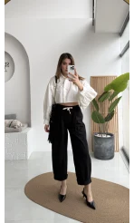 Condotti Beli Lastikli Bağcıklı Pantolon - Siyah - Kod: 51270