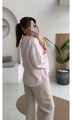 Püskül Detay Bağlamalı Kimono - Toz Pembe - Kod: 7012