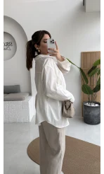 Paloma Tek Cepli Poplin Gömlek - Beyaz - Kod: 5020