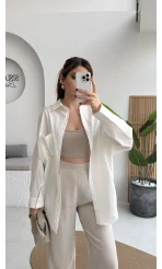 Paloma Tek Cepli Poplin Gömlek - Beyaz - Kod: 5020