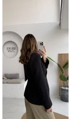 Lucy Fularlı Bele Oturan Blazer Ceket - Siyah