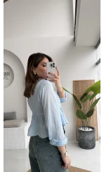 Bloom Bebe Mavisi Dantel Gömlek - Kod: 2214