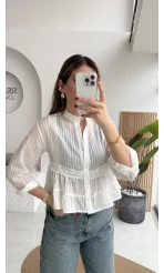 Bloom Beyaz Dantel Gömlek - Kod: 2214