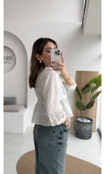 Bloom Beyaz Dantel Gömlek - Kod: 2214