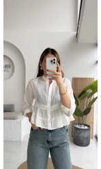 Bloom Beyaz Dantel Gömlek - Kod: 2214