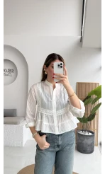 Bloom Beyaz Dantel Gömlek - Kod: 2214