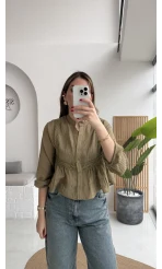 Bloom Haki Dantel Gömlek - Kod: 2214