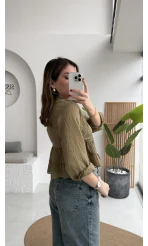 Bloom Haki Dantel Gömlek - Kod: 2214