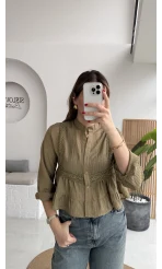 Bloom Haki Dantel Gömlek - Kod: 2214