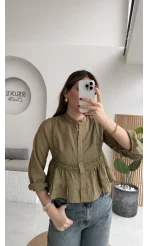 Bloom Haki Dantel Gömlek - Kod: 2214