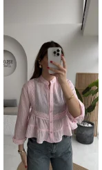 Bloom Pembe Dantel Gömlek - Kod: 2214