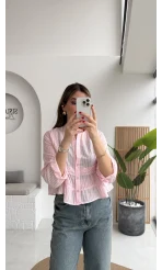 Bloom Pembe Dantel Gömlek - Kod: 2214