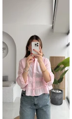 Bloom Pembe Dantel Gömlek - Kod: 2214