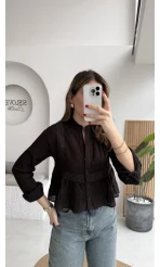 Bloom Acı Kahve Dantel Gömlek - Kod: 2214